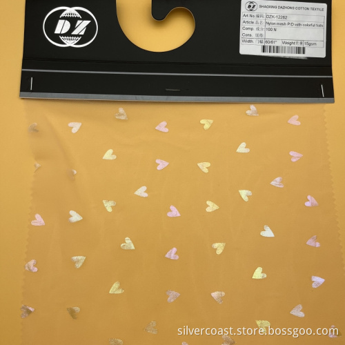 100% Nylonnetz P/D -Stoff mit farbenfrohen Folien